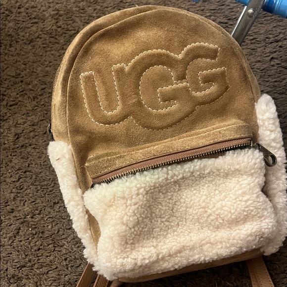 UGG Tan and Cream Plush Backpack - Picture 2 of 7